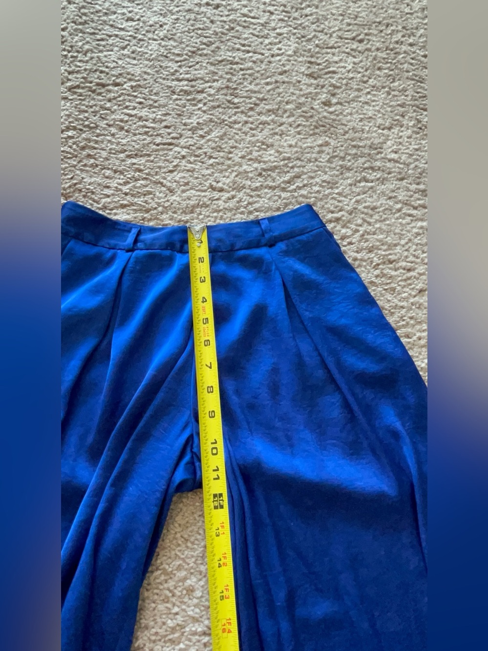 Anthropologie Leifsdottir High Waisted Cobalt Royal Blue wide leg pants Size 0 - Picture 10 of 12